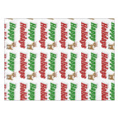 ハッピーホリデーズトナディアクリスマスタイポグラフィ テーブルクロス (正面(横))