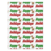 ハッピーホリデーズトナディアクリスマスタイポグラフィ テーブルクロス (正面)