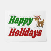 ハッピーホリデーズトナディアクリスマスタイポグラフィ ドアマット (正面)