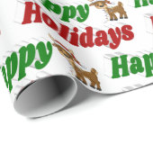 ハッピーホリデーズトナディアクリスマスタイポグラフィ ラッピングペーパー (ロールコーナー)