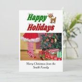 ハッピーホリデーズトナディアクリスマスフォトタイポグラフィ シーズンカード (スタンド正面)