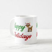 ハッピーホリデーズトナディアハーフスクリプトクリスマス コーヒーマグカップ (正面左)