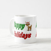 ハッピーホリデーズトナディアハーフタイポグラフィクリスマス コーヒーマグカップ (正面左)
