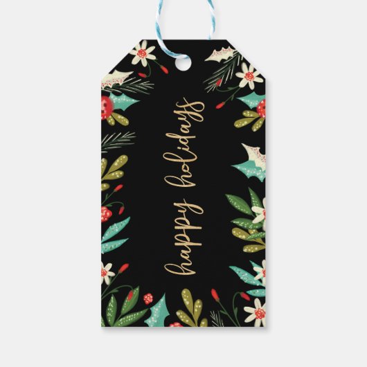 ハッピーホリデーズトナディアモノグラム&フェスティバルリーフ ギフトタグ (裏面)