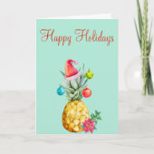 ハッピーホリデーズトロピカルパイナップルウォーターカラー シーズンカード (正面)
