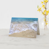 ハッピーホリデーズトロピカル海ビーチ カード (黄色い花)