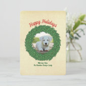 ハッピーホリデーズドッグインリースペット写真 シーズンカード (スタンド正面)