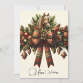 ハッピーホリデーズドレスセージクリスマス 招待状 (正面)