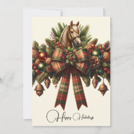 ハッピーホリデーズドレスセージクリスマス 招待状