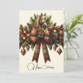 ハッピーホリデーズドレスセージクリスマス 招待状 (スタンド正面)