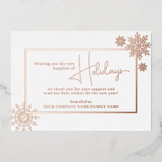 ハッピーホリデーズニューイヤー1フォトビジネス企業の 箔シーズンカード (正面)