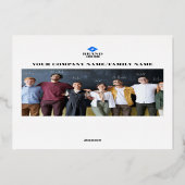 ハッピーホリデーズニューイヤー1フォトビジネス企業の 箔シーズンカード (裏面)