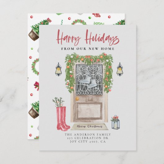 ハッピーホリデーズニューホームクリスマスドアムービング 案内状 (正面/裏面)