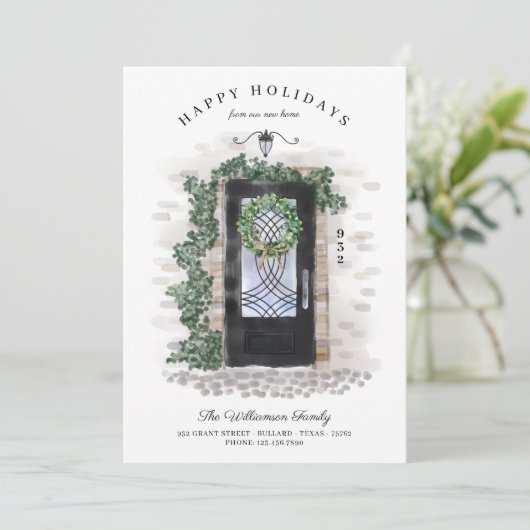 ハッピーホリデーズニューホームブラックアイアンウォーターカラードア シーズンカード (スタンド正面)