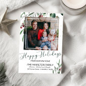 ハッピーホリデーズニューホームムービングアナウンスメントフォト シーズンカード