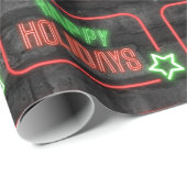 ハッピーホリデーズネオンサインオンブリック ラッピングペーパー (ロールコーナー)