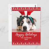 ハッピーホリデーズノルディックパターンフォト ポストカード (正面/裏面)