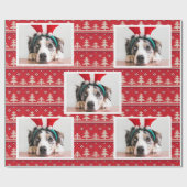 ハッピーホリデーズノルディックパターンフォト ラッピングペーパー (フラット)