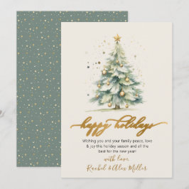 ハッピーホリデーズノンフォトクリスマスツリーカード シーズンカード