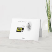 ハッピーホリデーズノーザン(鳥)ショウジョウコウカンチョウグリーティングカードB&W シーズンカード (裏面)