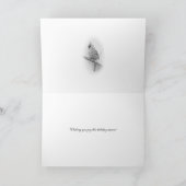 ハッピーホリデーズノーザン(鳥)ショウジョウコウカンチョウグリーティングカードB&W シーズンカード (内部)