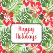 ハッピーホリデーズハワイアンフローズンパターンクリスマス シール (正面)