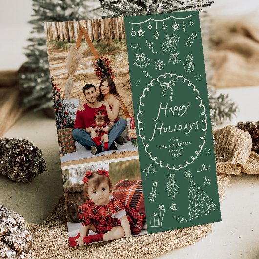 ハッピーホリデーズハンドドロードアイコムグリーン2写真 シーズンカード