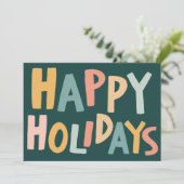 ハッピーホリデーズハンドメイドカスタムクリスマスカード カード (スタンド正面)