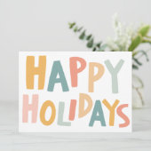 ハッピーホリデーズハンドメイドカスタムクリスマスカード カード (スタンド正面)