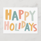 ハッピーホリデーズハンドメイドカスタムクリスマスハガキ シーズンポストカード (正面)