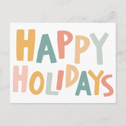 ハッピーホリデーズハンドメイドカスタムクリスマスハガキ シーズンポストカード (正面)