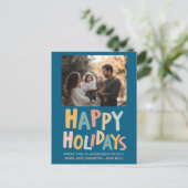 ハッピーホリデーズハンドメイドカスタムフォトクリスマス シーズンポストカード (スタンド正面)