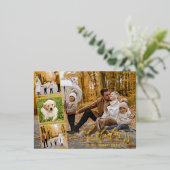 ハッピーホリデーズハンドレターフォトコラージュ金ゴールド 箔シーズンポストカード (立ち正面)