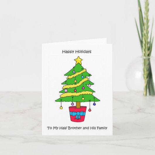 ハッピーホリデーズハーフトブラザーとその家族 カード (正面)