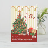 ハッピーホリデーズバセットハウンドツリープレゼントクリスマス (スタンド正面)