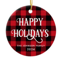 ハッピーホリデーズバッファローチェックファミリーフォト