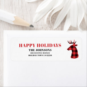 ハッピーホリデーズバッファロープリッドディアー差出人住所 ラベル