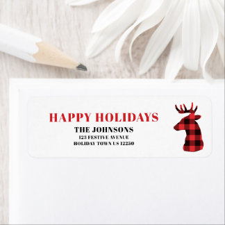 ハッピーホリデーズバッファロープリッドディアー差出人住所 ラベル