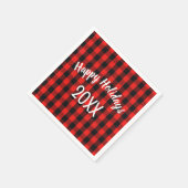 ハッピーホリデーズバッファロープレイド スタンダードカクテルナプキン (角)