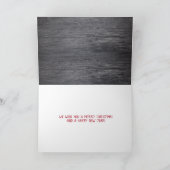 ハッピーホリデーズバッファロー灰色の木にプレイド カード (内部)