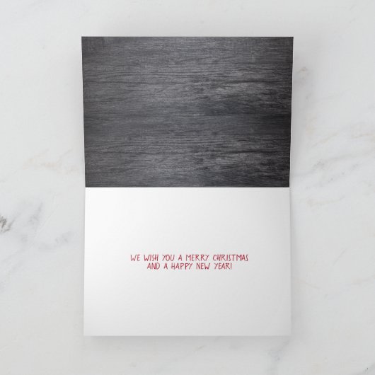 ハッピーホリデーズバッファロー灰色の木にプレイド カード (内部)