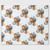 ハッピーホリデーズバニー ラッピングペーパー (フラット)