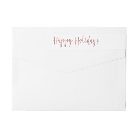 ハッピーホリデーズバラ金ゴールドピンクフェイクグリッター ラップアラウンドラベル (裏面)