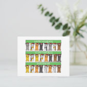 ハッピーホリデーズバーテンダー猫マンガ シーズンポストカード (スタンド正面)