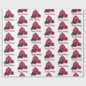 ハッピーホリデーズバーンアンドトラクター ラッピングペーパー (フラット)