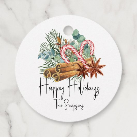 ハッピーホリデーズパインキャンディケインブーケ フェイバータグ (裏面)