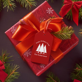 ハッピーホリデーズパインツリーズカントリークリスマス ギフトタグ