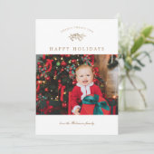 ハッピーホリデーズパインブランチフォトカード 招待状 (スタンド正面)