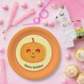 ハッピーホリデーズパンプキン顔 ペーパープレート (パーティー)