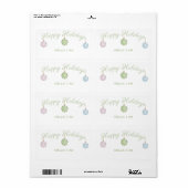 ハッピーホリデーズパーティーオーナメント紙名タグ ラベル (フルシート)